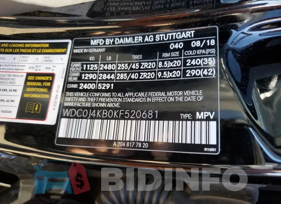 WDC0J4KB0KF520681 Photo# 12