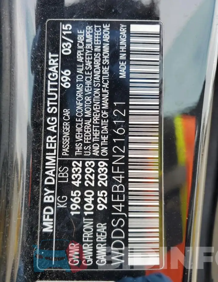 WDDSJ4EB4FN216121 Photo# 12