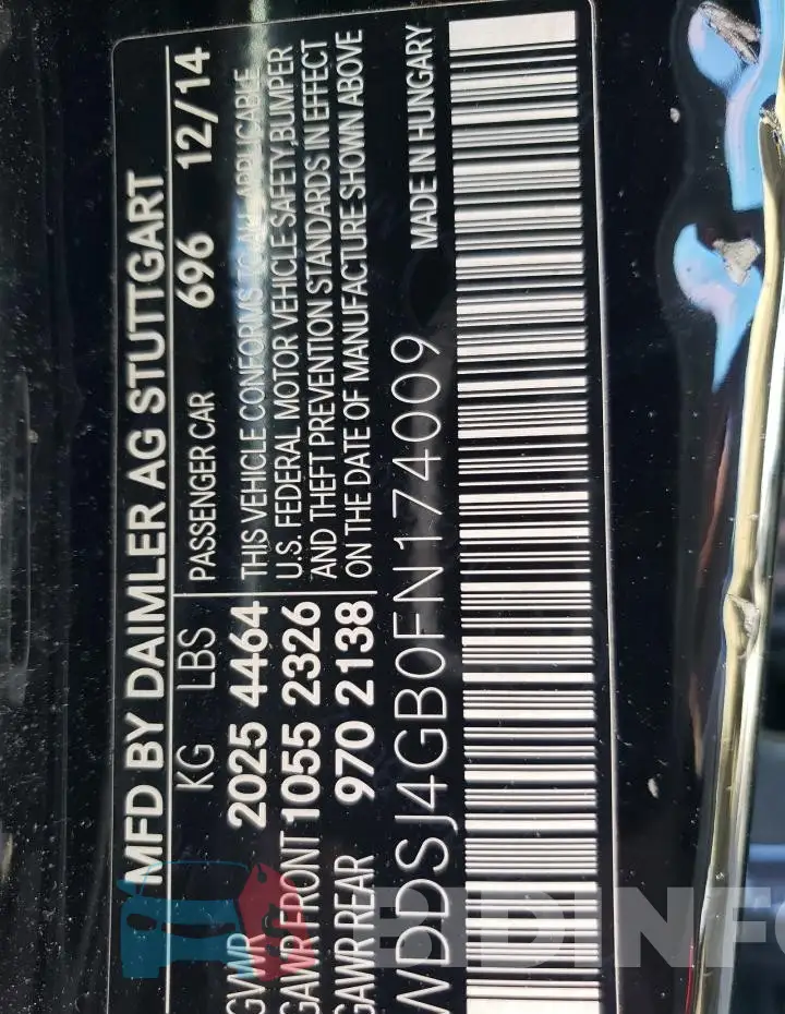 WDDSJ4GB0FN174009 Photo# 12