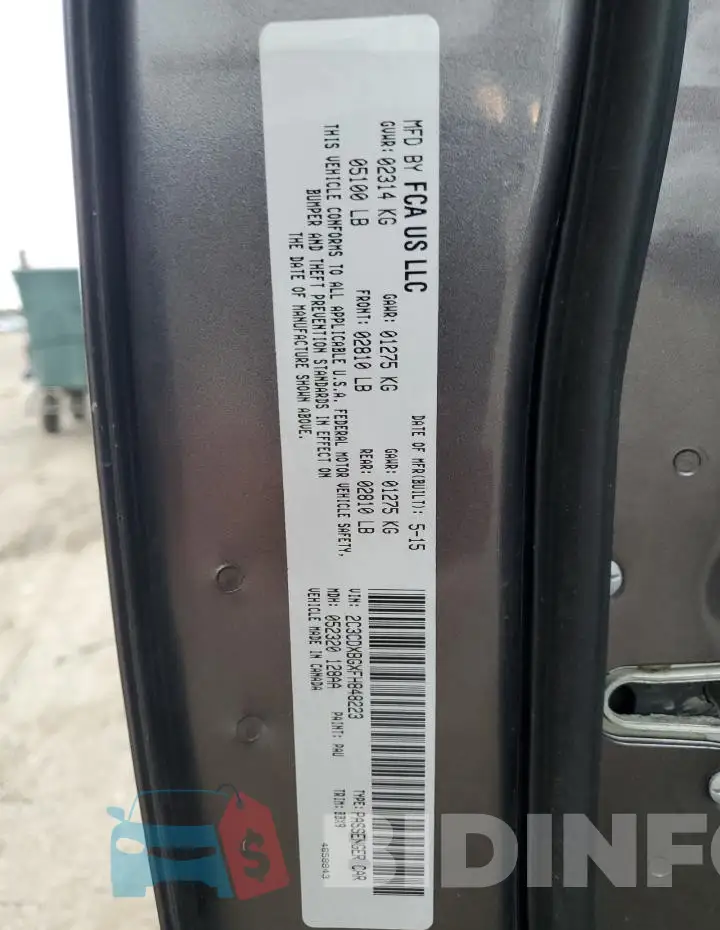 2C3CDXBGXFH848223 Photo# 13