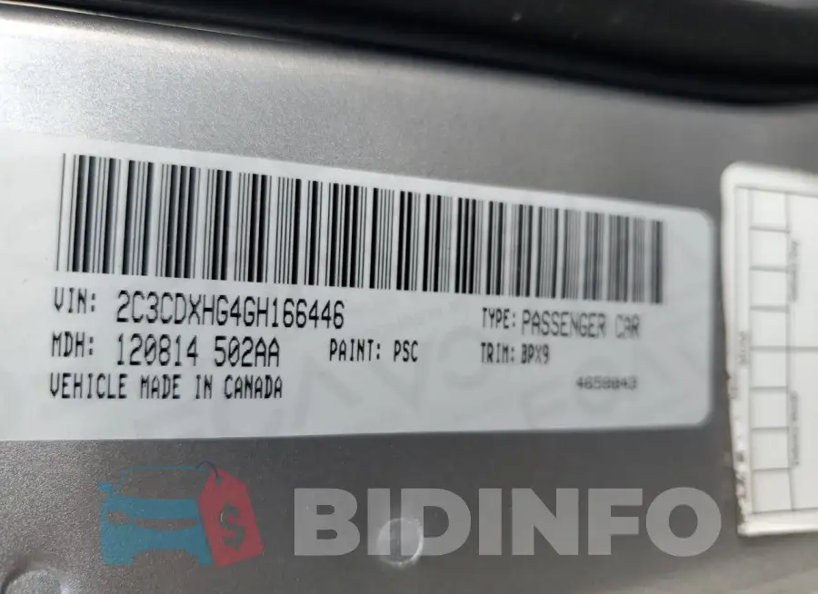 2C3CDXHG4GH166446 Photo# 12