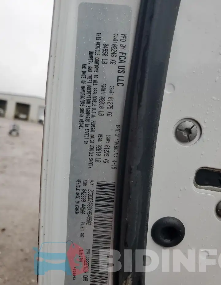 2C3CDZAG8KH649582 Photo# 12