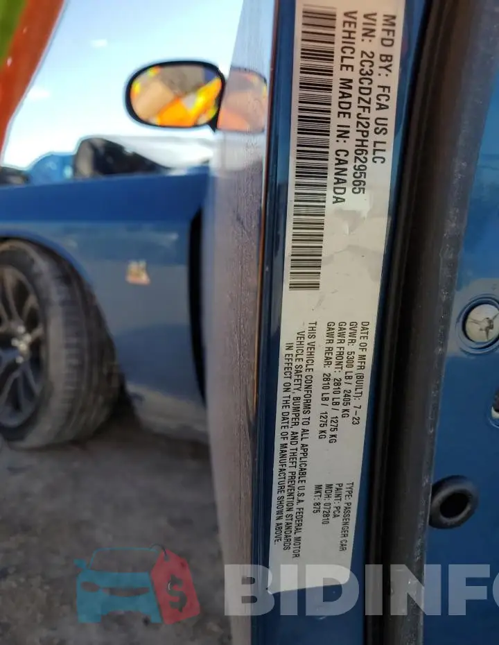 2C3CDZFJ2PH629565 Photo# 12
