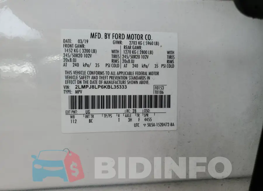 2LMPJ8LP6KBL35333 Photo# 13