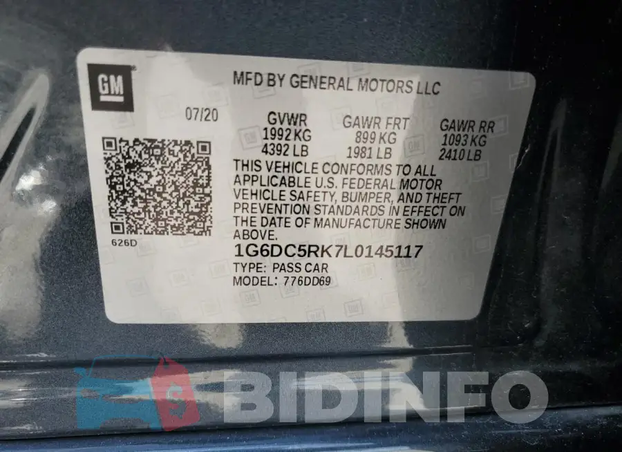 1G6DC5RK7L0145117 Photo# 12