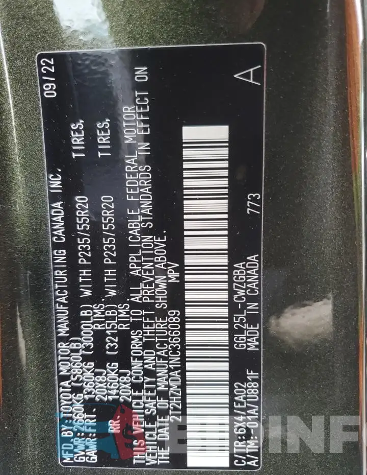 2T2HZMDA1NC366089 Photo# 14