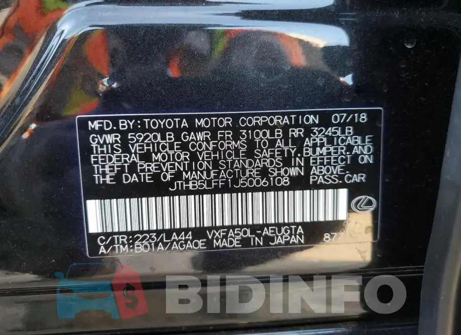 JTHB5LFF1J5006108 Photo# 12