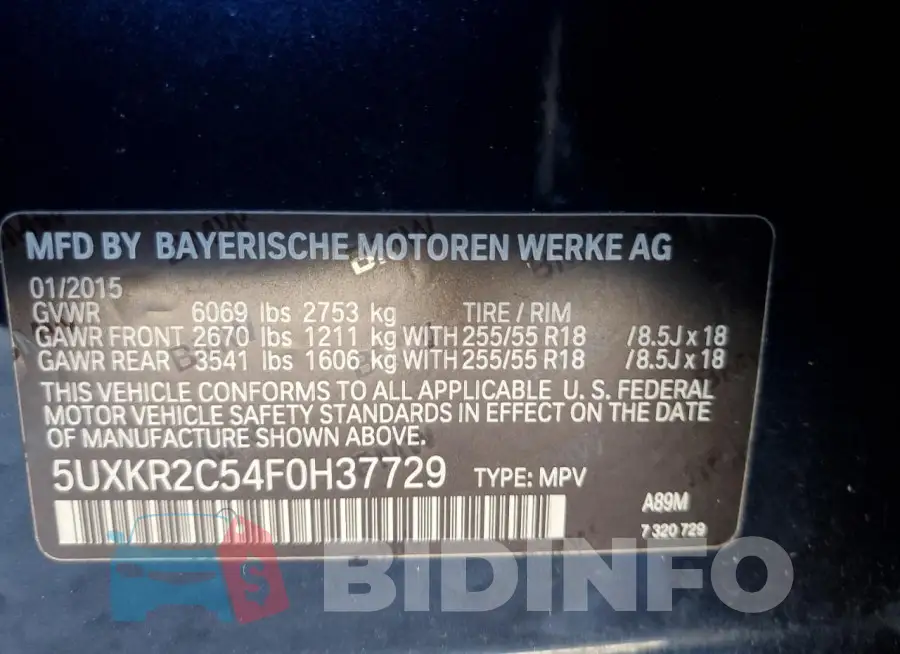 5UXKR2C54F0H37729 Photo# 14
