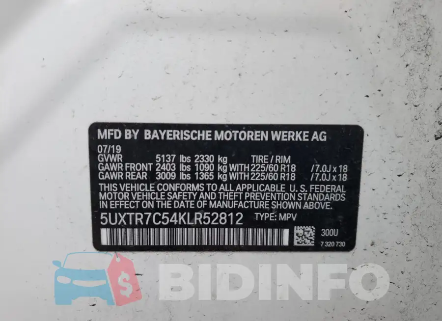 5UXTR7C54KLR52812 Photo# 12