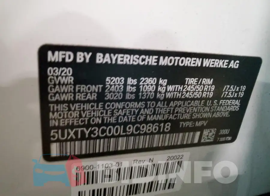 5UXTY3C00L9C98618 Photo# 13