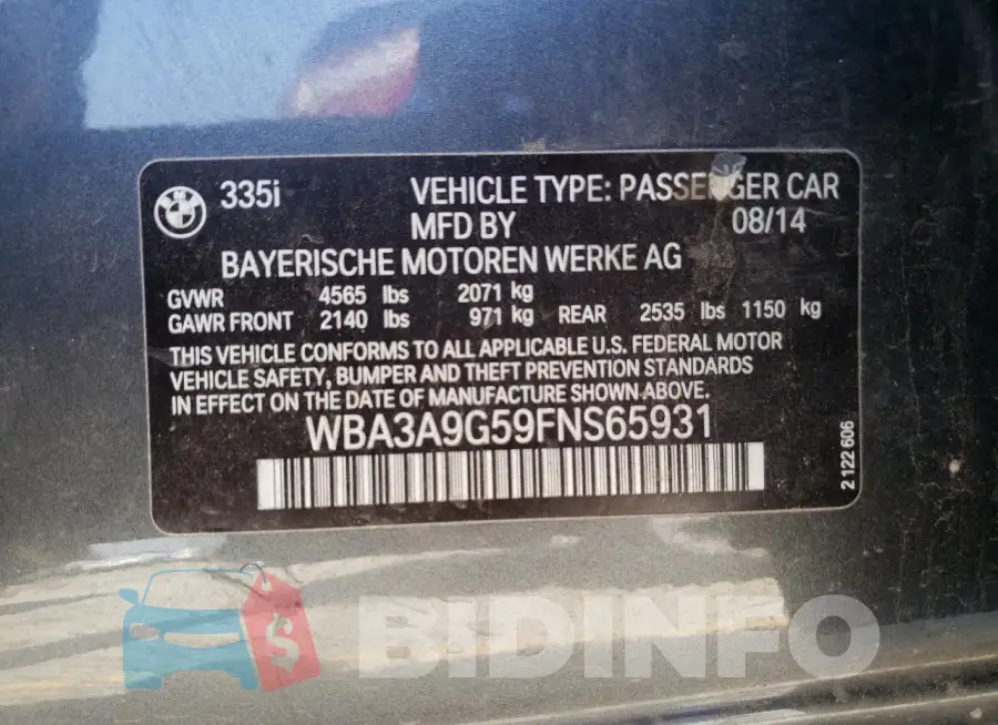 WBA3A9G59FNS65931 Photo# 13