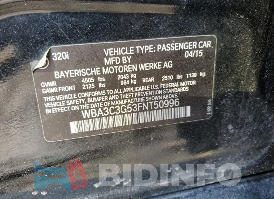 WBA3C3G53FNT50996 Photo# 12