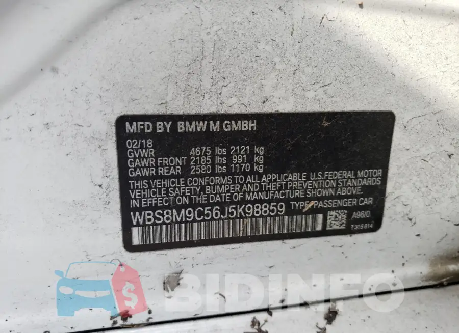 WBS8M9C56J5K98859 Photo# 12