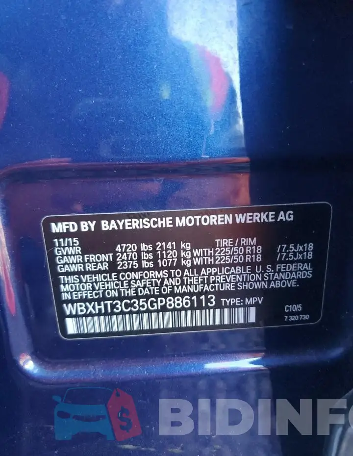 WBXHT3C35GP886113 Photo# 12