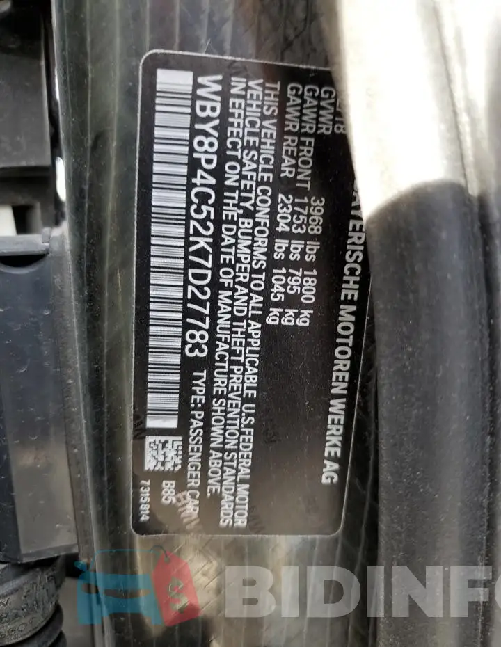 WBY8P4C52K7D27783 Photo# 12