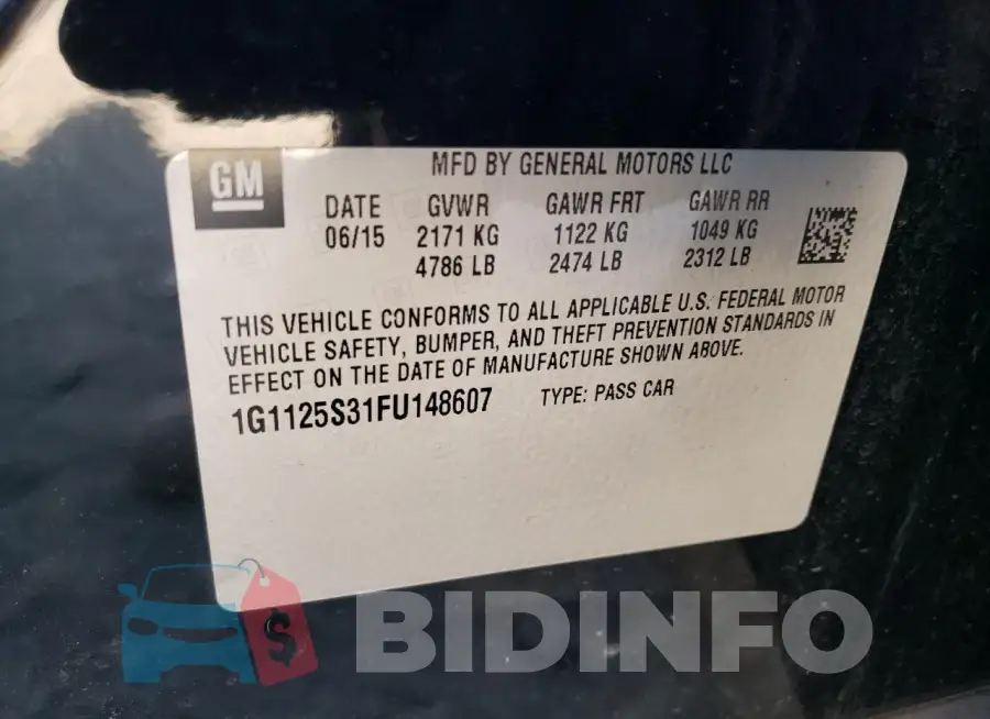 1G1125S31FU148607 Photo# 13