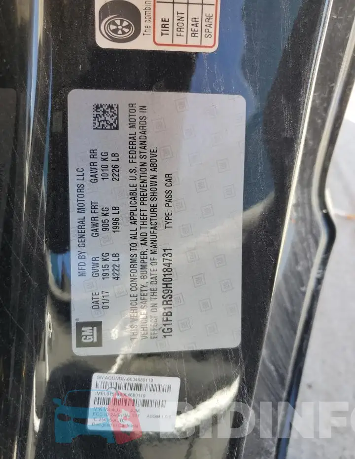1G1FB1RS9H0184731 Photo# 13