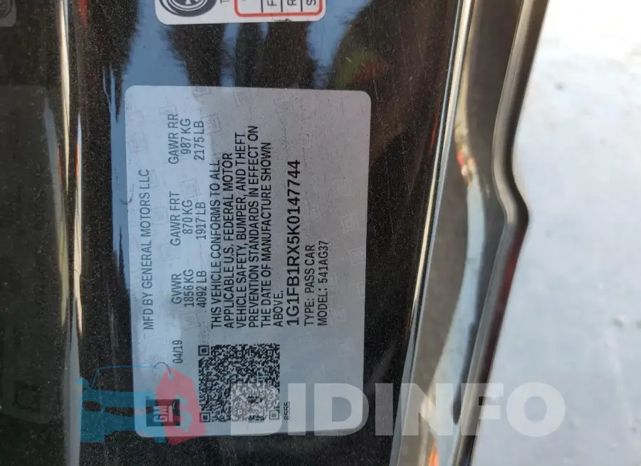1G1FB1RX5K0147744 Photo# 12