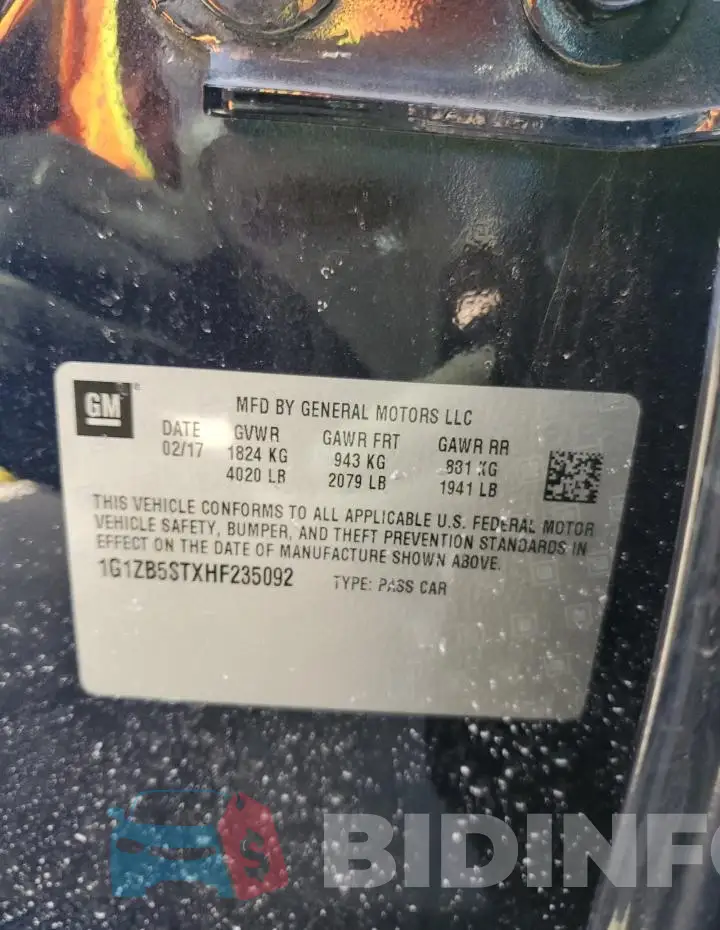 1G1ZB5STXHF235092 Photo# 12