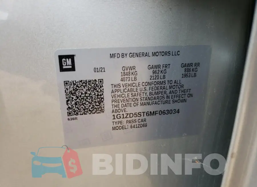 1G1ZD5ST6MF063034 Photo# 12