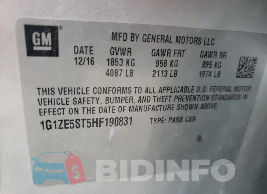 1G1ZE5ST5HF190831 Photo# 12