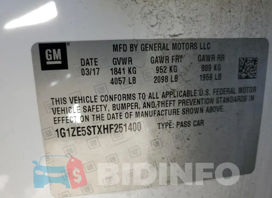 1G1ZE5STXHF251400 Photo# 12