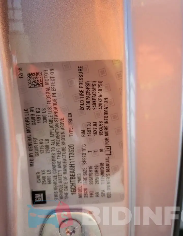 1GCHTBEA8H1173620 Photo# 13