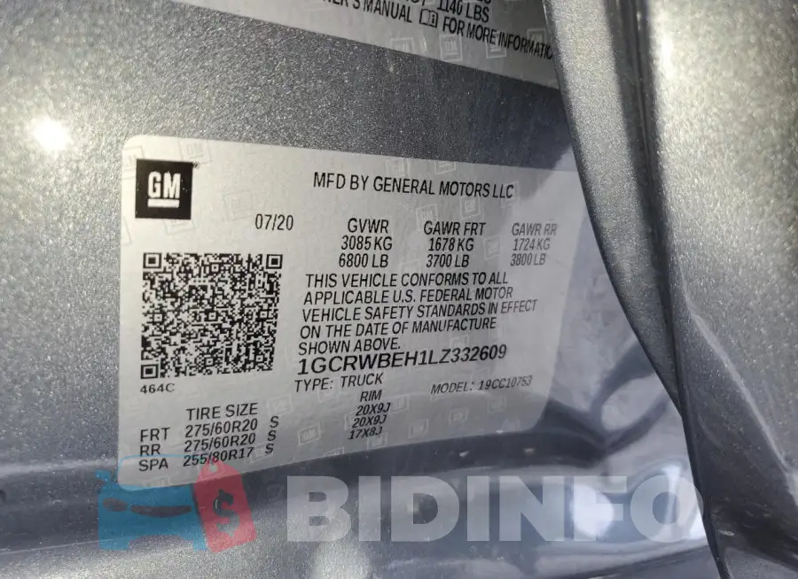 1GCRWBEH1LZ332609 Photo# 13