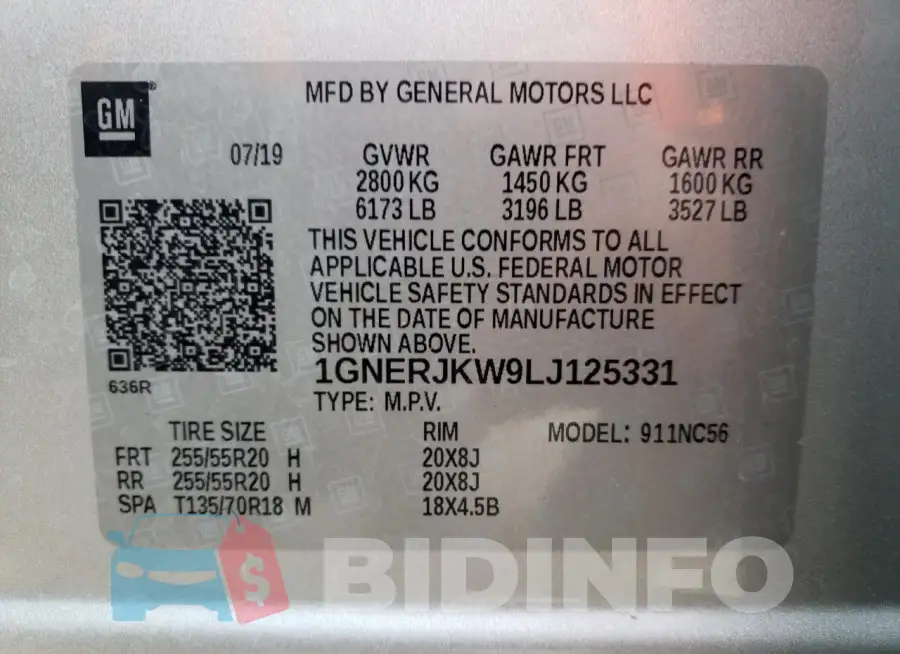 1GNERJKW9LJ125331 Photo# 13