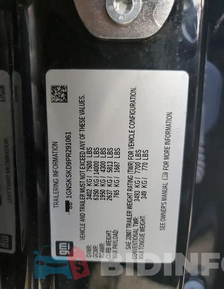 1GNSKSKD9PR291061 Photo# 13