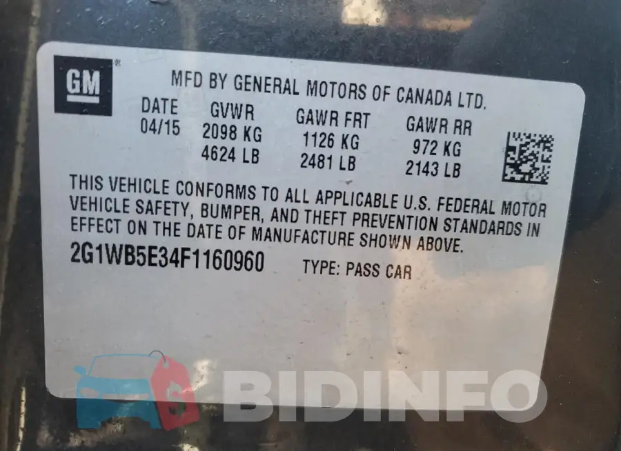 2G1WB5E34F1160960 Photo# 12
