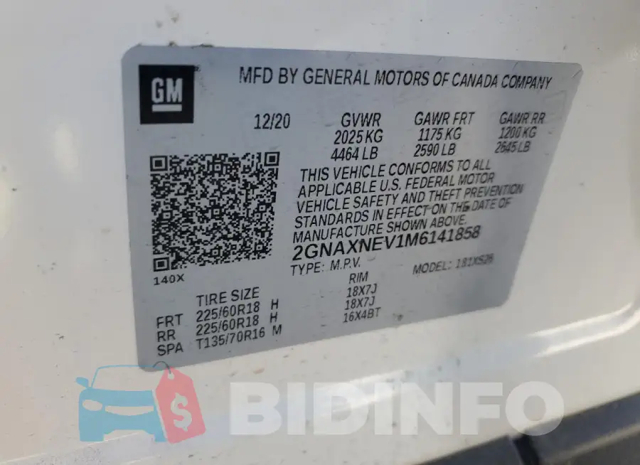 2GNAXNEV1M6141858 Photo# 13