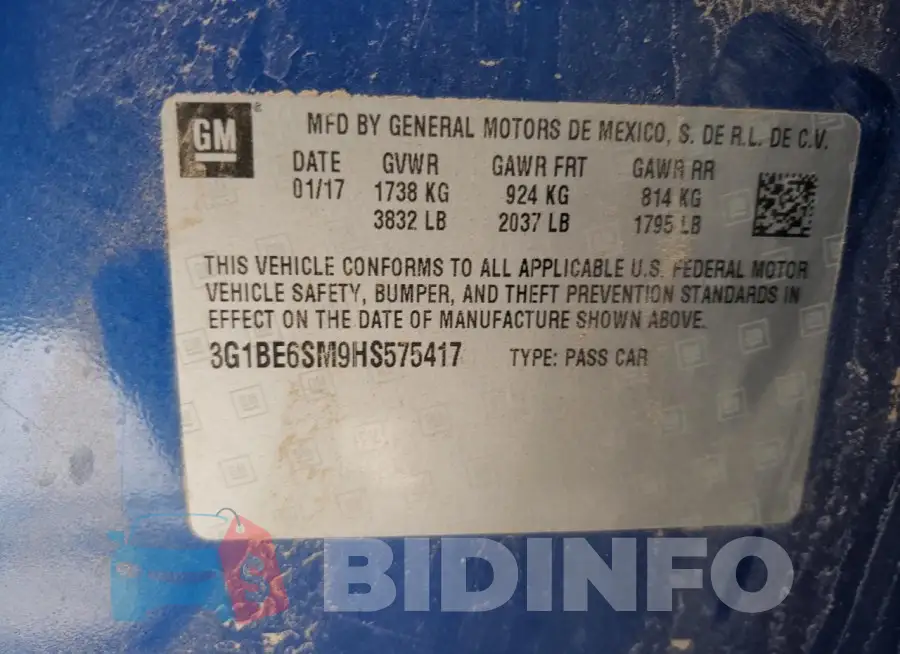 3G1BE6SM9HS575417 Photo# 12