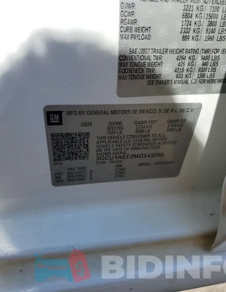 3GCUYAEF2MG143255 Photo# 12