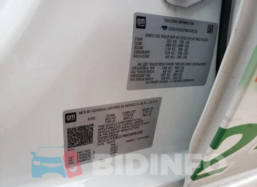 3GCUYDED7MG406162 Photo# 12