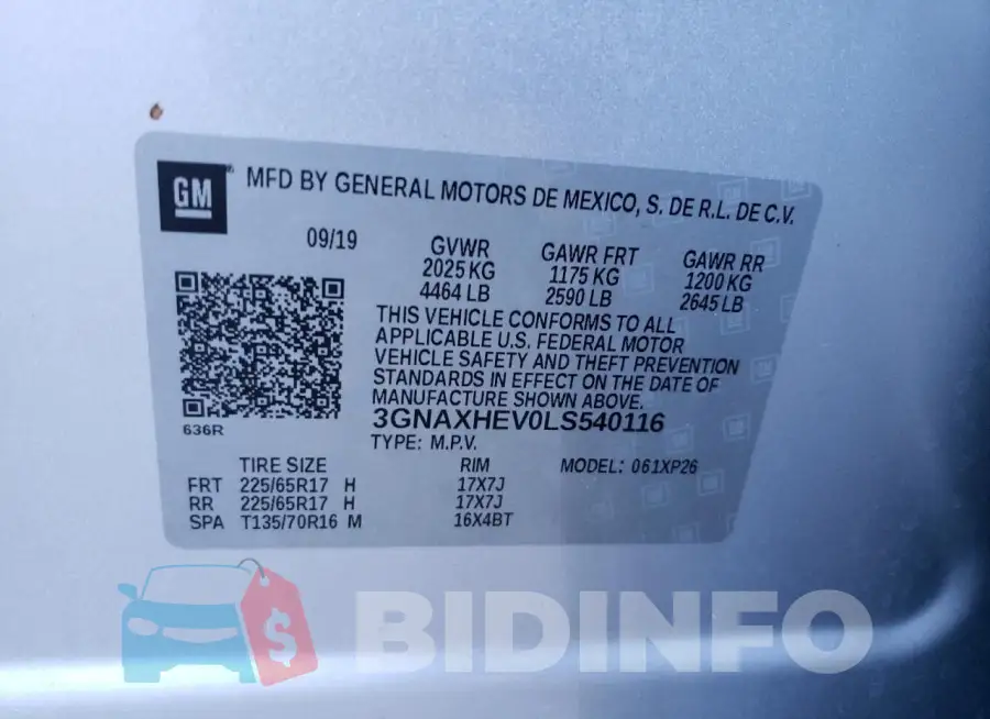 3GNAXHEV0LS540116 Photo# 12