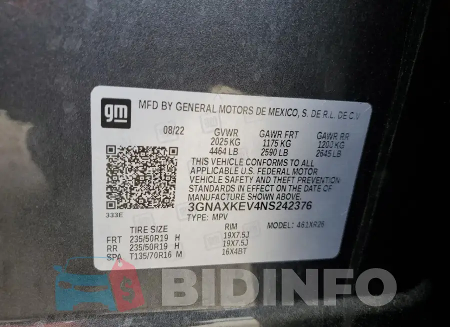 3GNAXKEV4NS242376 Photo# 12