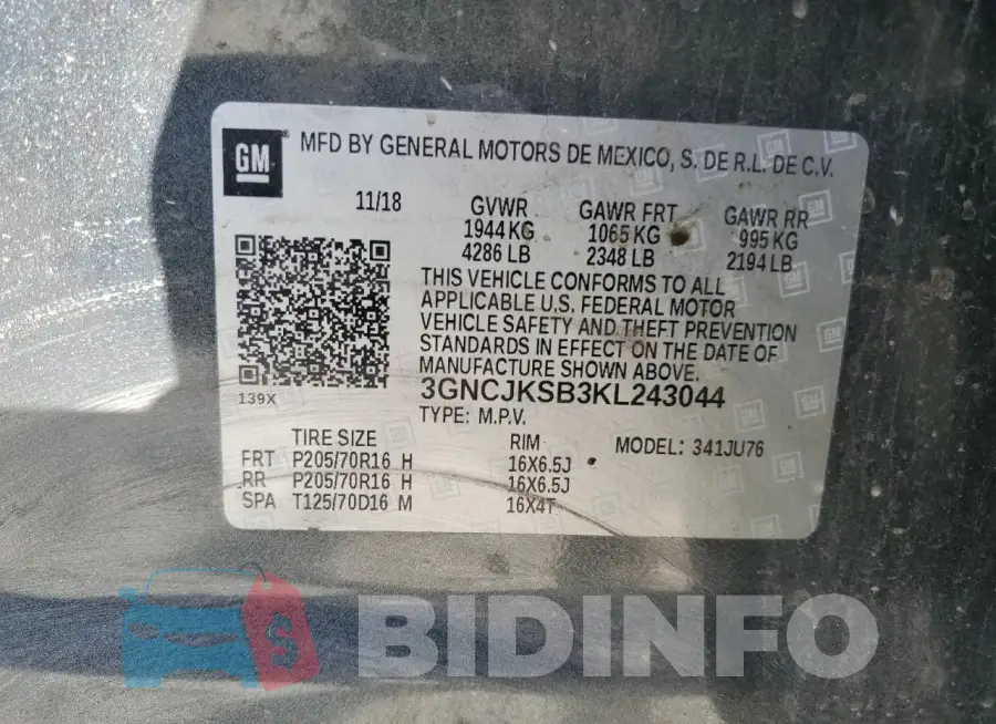3GNCJKSB3KL243044 Photo# 13