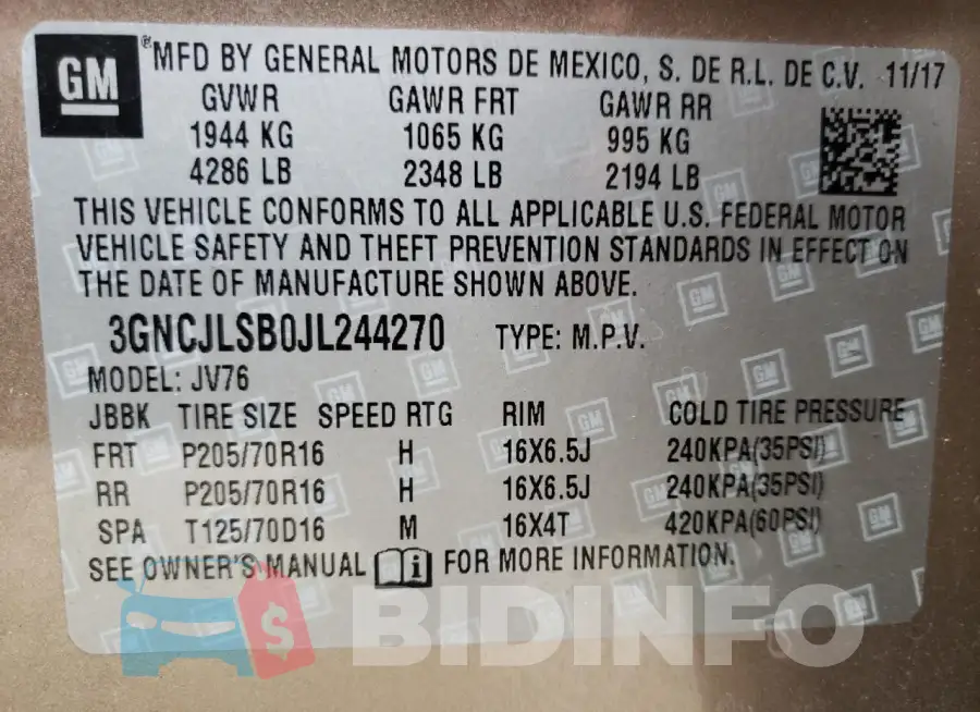 3GNCJLSB0JL244270 Photo# 13