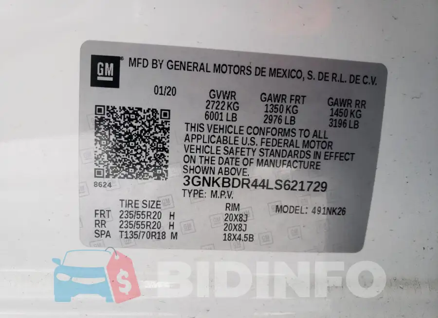 3GNKBDR44LS621729 Photo# 13