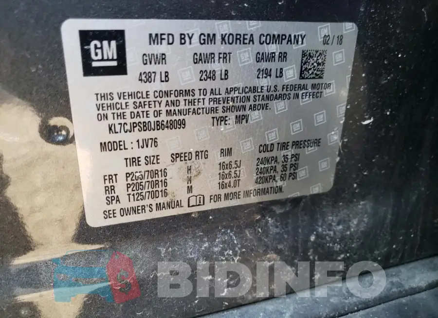 KL7CJPSB0JB648099 Photo# 12