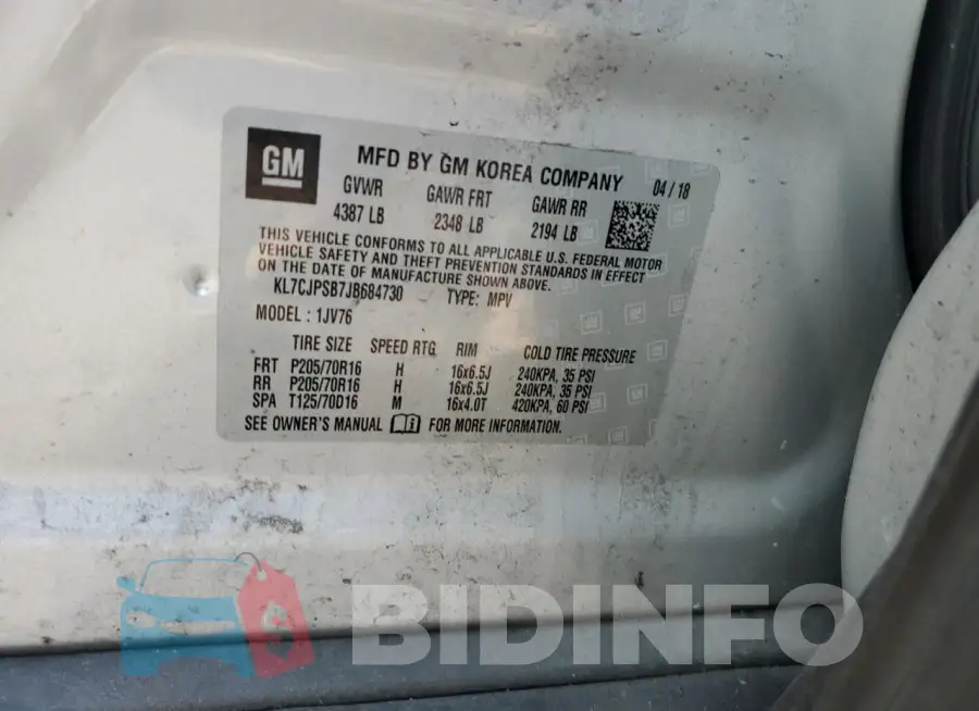 KL7CJPSB7JB684730 Photo# 12