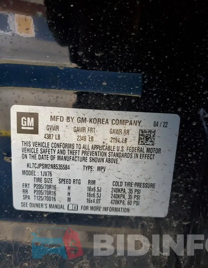 KL7CJPSM2NB535584 Photo# 12