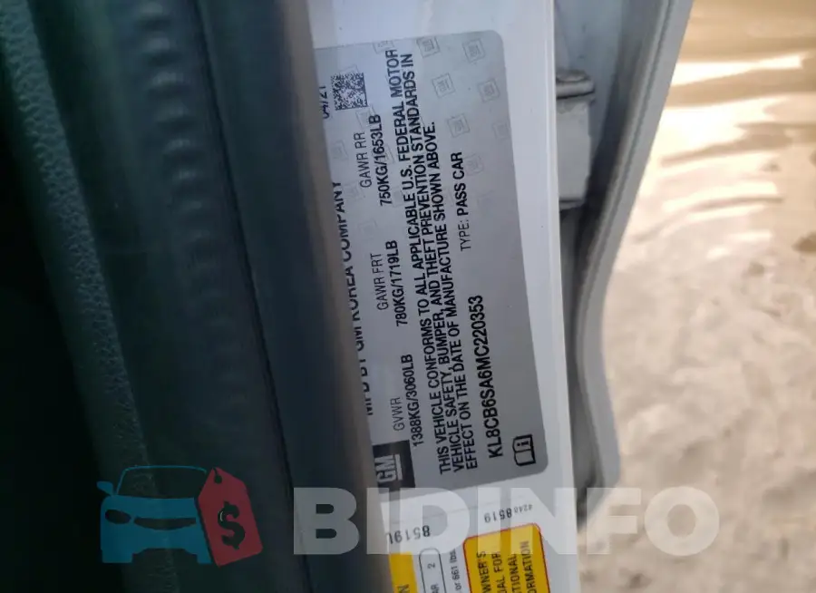 KL8CB6SA6MC220353 Photo# 12