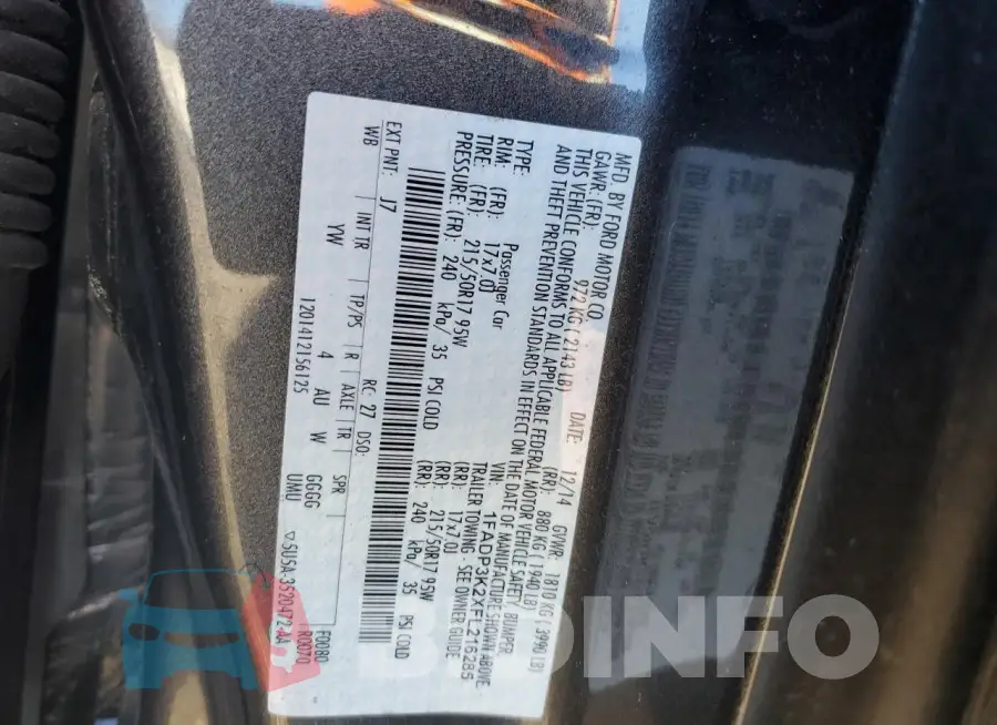 1FADP3K2XFL216285 Photo# 12