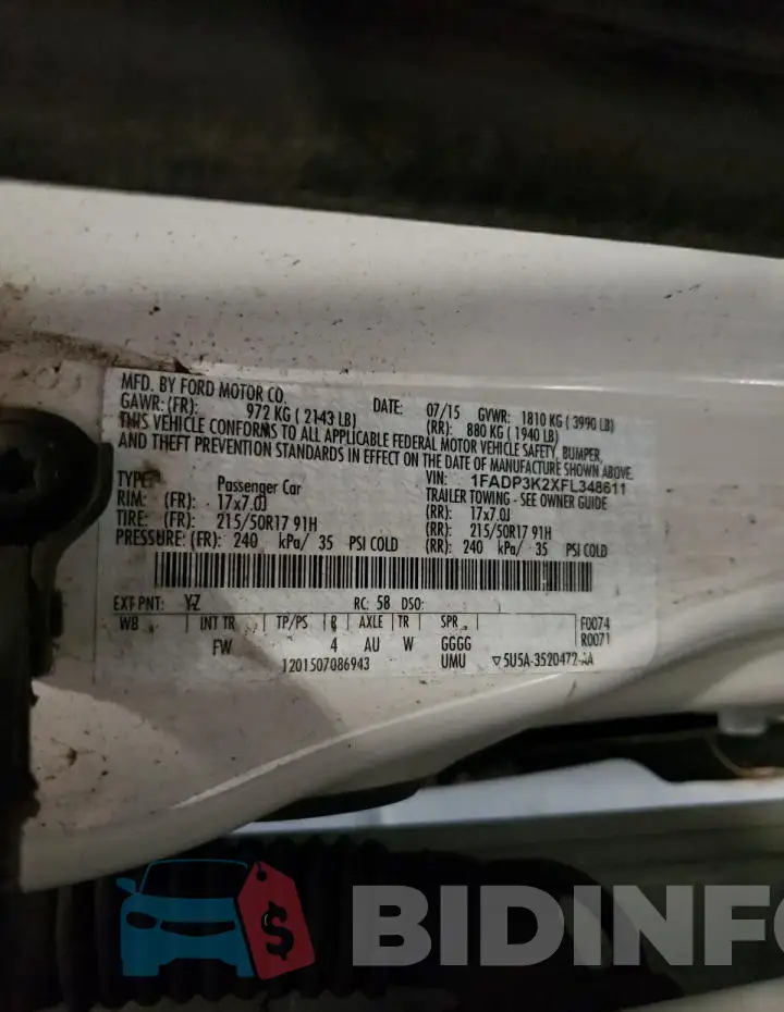 1FADP3K2XFL348611 Photo# 12