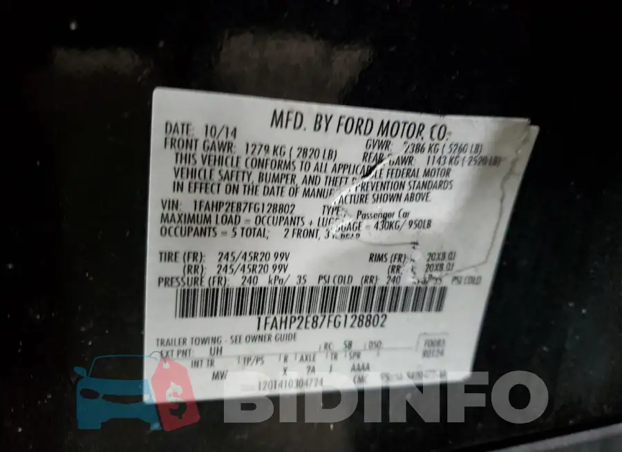 1FAHP2E87FG128802 Photo# 12