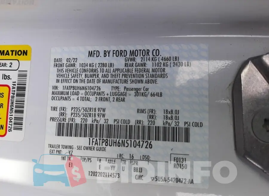 1FATP8UH6N5104726 Photo# 12