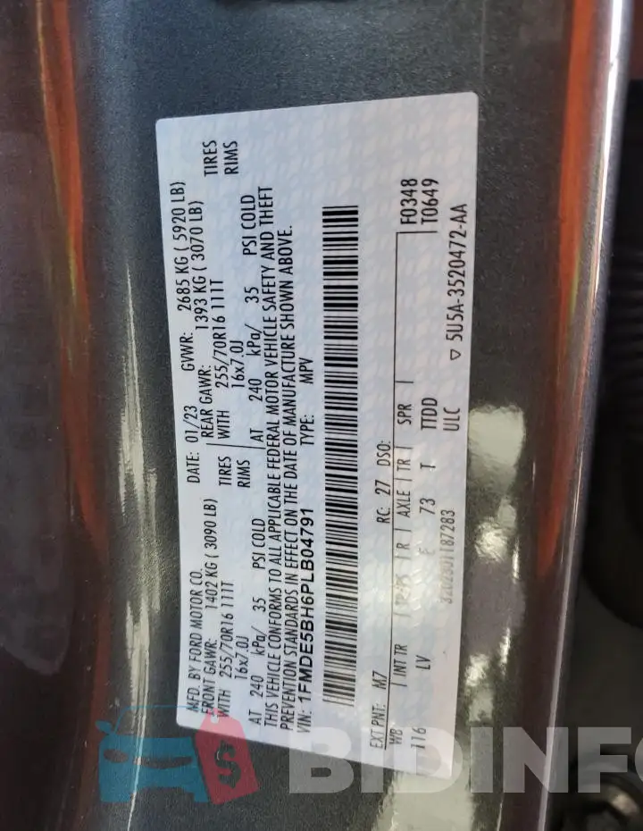 1FMDE5BH6PLB04791 Photo# 12