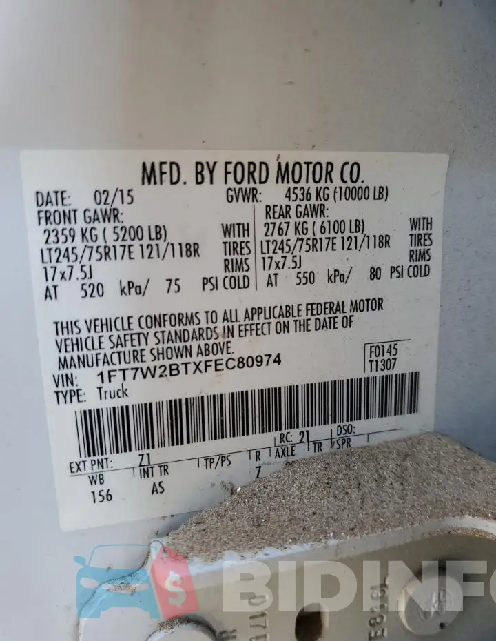1FT7W2BTXFEC80974 Photo# 12
